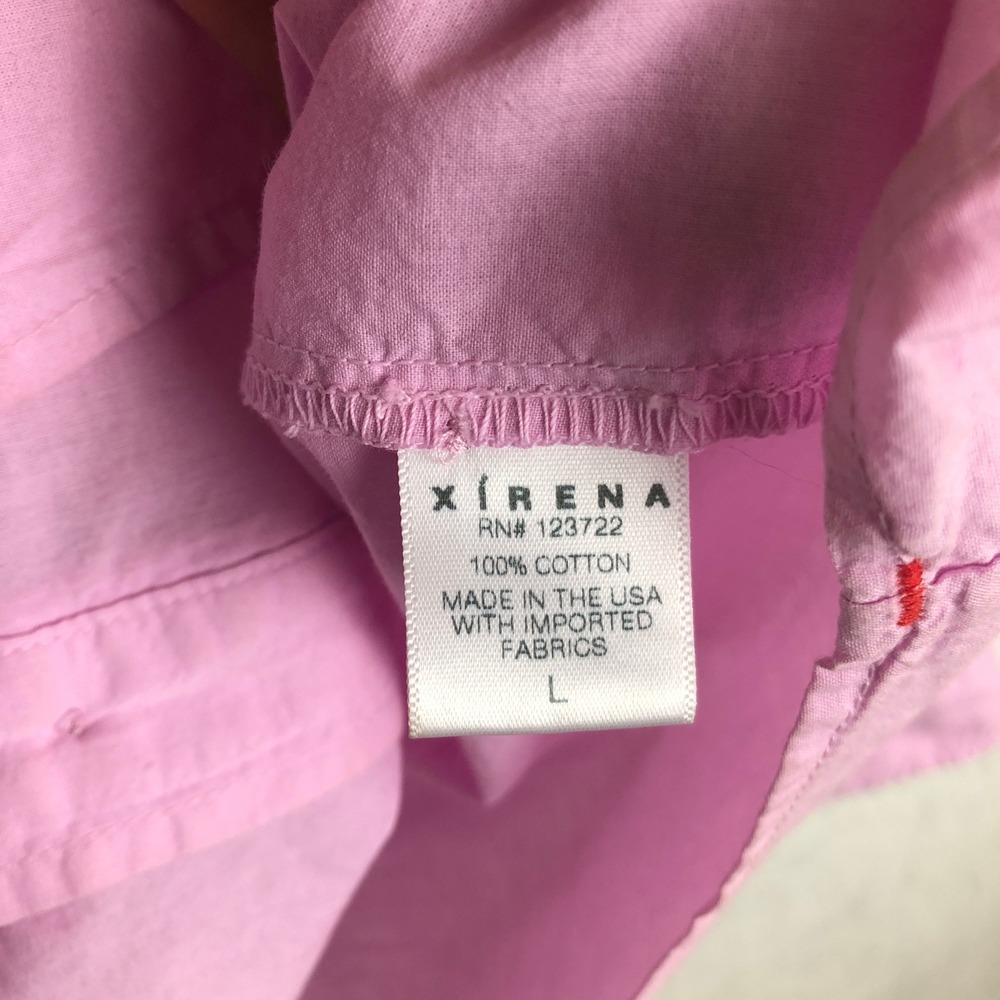 XIRENA Button Up Shirt Women's Sz L Orchid Pink 100% Cotton Poplin Oversized L/S - Picture 7 of 12